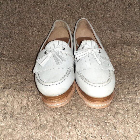 MATIKO-Pale Blue Nubuck Suede-Platform Kiltie Style Loafer/Tassles-Sz 6-Excellen - Picture 3 of 7